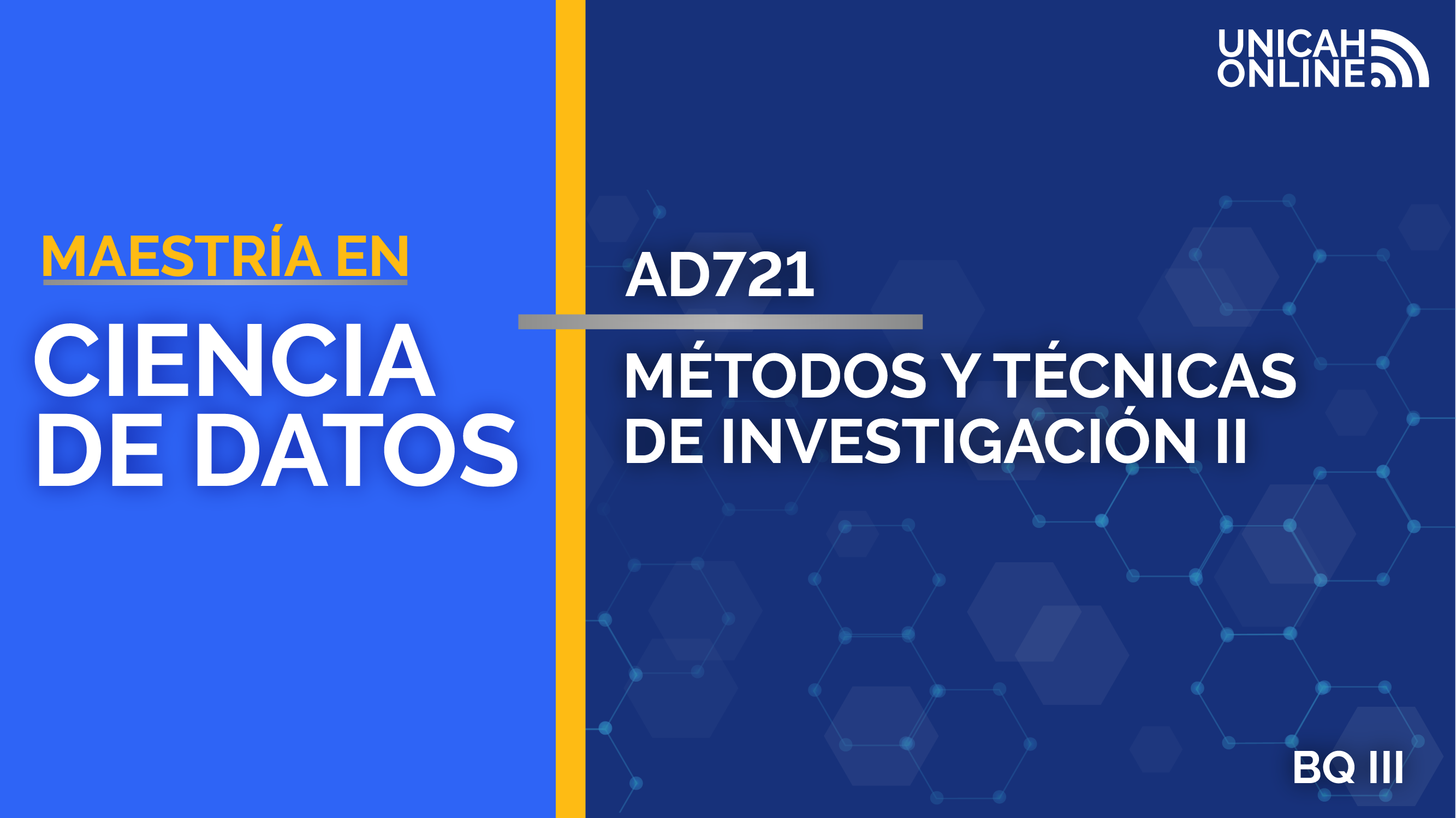 AD721 MÉTODOS Y TÉCNICAS DE INVESTIGACIÓN II